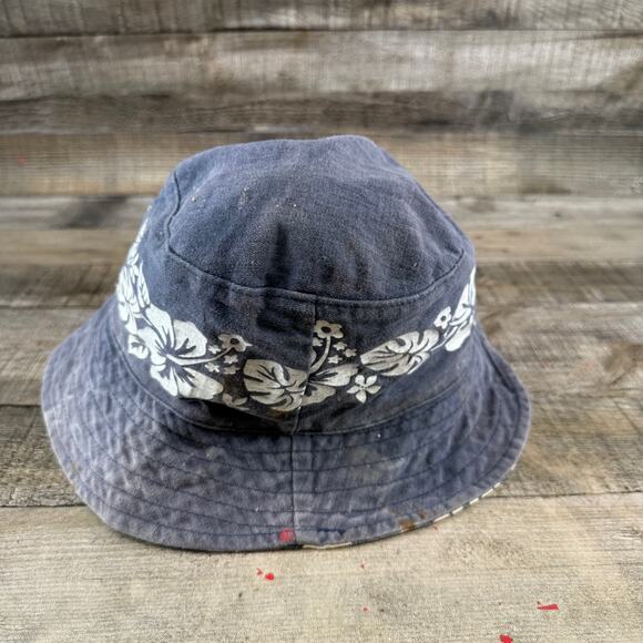 Vintage Floral Double Sided Bucket Hat Sun Cap Retro Hawaii - Picture 7 of 12